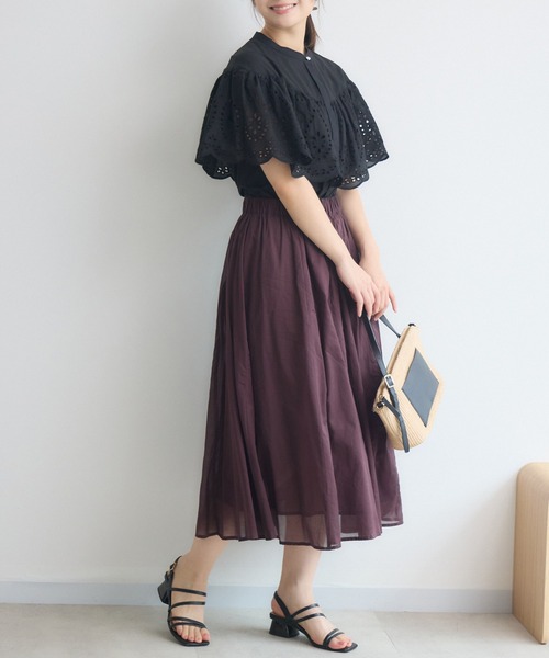 KATHARINE ROSS(キャサリンロス)の「ケープスカラカット刺繍ブラウス(シャツ/ブラウス・レディース・ブラック/ホワイト・FREE)」の17枚目の写真