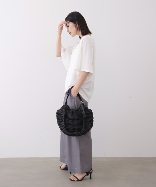 Bou Jeloud（ブージュルード）の「メッシュ切替カットソー（Tシャツ/カットソー・レディース・カーキ/オフホワイト/ブラック・FREE）」の4枚目の写真