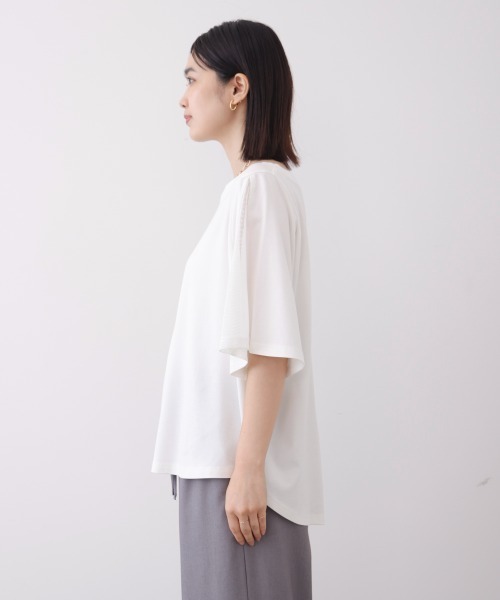 Bou Jeloud（ブージュルード）の「メッシュ切替カットソー（Tシャツ/カットソー・レディース・カーキ/オフホワイト/ブラック・FREE）」の11枚目の写真
