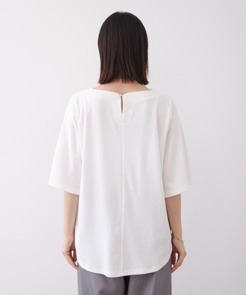 Bou Jeloud（ブージュルード）の「メッシュ切替カットソー（Tシャツ/カットソー・レディース・カーキ/オフホワイト/ブラック・FREE）」の12枚目の写真