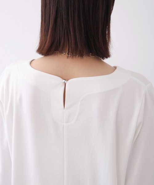 Bou Jeloud（ブージュルード）の「メッシュ切替カットソー（Tシャツ/カットソー・レディース・カーキ/オフホワイト/ブラック・FREE）」の13枚目の写真