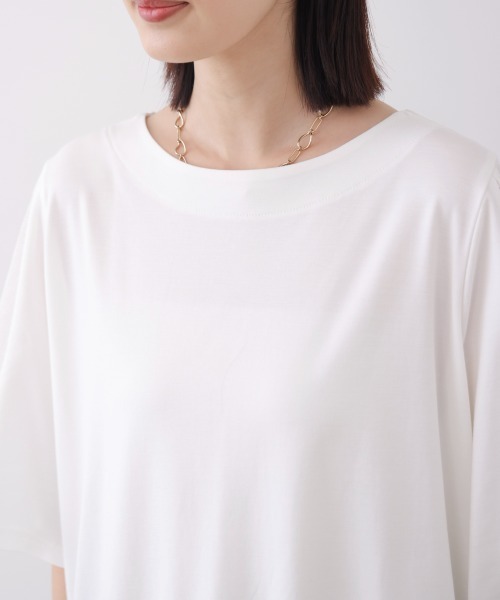 Bou Jeloud（ブージュルード）の「メッシュ切替カットソー（Tシャツ/カットソー・レディース・カーキ/オフホワイト/ブラック・FREE）」の16枚目の写真