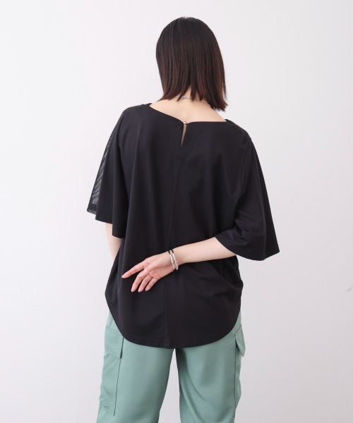 Bou Jeloud（ブージュルード）の「メッシュ切替カットソー（Tシャツ/カットソー・レディース・カーキ/オフホワイト/ブラック・FREE）」の21枚目の写真