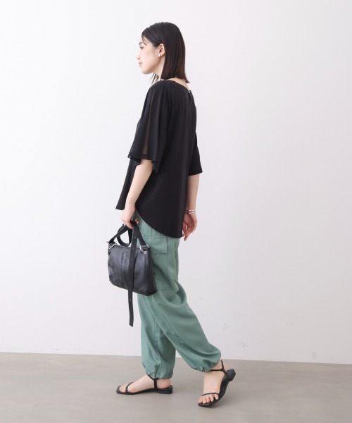 Bou Jeloud（ブージュルード）の「メッシュ切替カットソー（Tシャツ/カットソー・レディース・カーキ/オフホワイト/ブラック・FREE）」の22枚目の写真