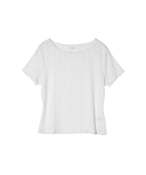 MIDIUMISOLID(ミディウミソリッド)の「MIDIUMISOLID for Ladies レースカットソー(Tシャツ/カットソー・レディース・ブラック/ホワイト・FREE)」の1枚目の写真