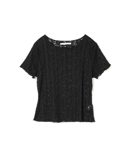 MIDIUMISOLID(ミディウミソリッド)の「MIDIUMISOLID for Ladies レースカットソー(Tシャツ/カットソー・レディース・ブラック/ホワイト・FREE)」の2枚目の写真