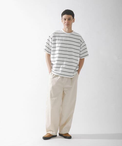URBAN RESEARCH Sonny Label(アーバンリサーチサニーレーベル)の「スラブ天竺ボーダーショートスリーブTシャツ(Tシャツ/カットソー・メンズ・ブルー/オフホワイト/グレー系その他・MEDIUM/LARGE)」の7枚目の写真
