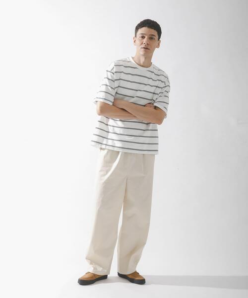 URBAN RESEARCH Sonny Label(アーバンリサーチサニーレーベル)の「スラブ天竺ボーダーショートスリーブTシャツ(Tシャツ/カットソー・メンズ・ブルー/オフホワイト/グレー系その他・MEDIUM/LARGE)」の8枚目の写真