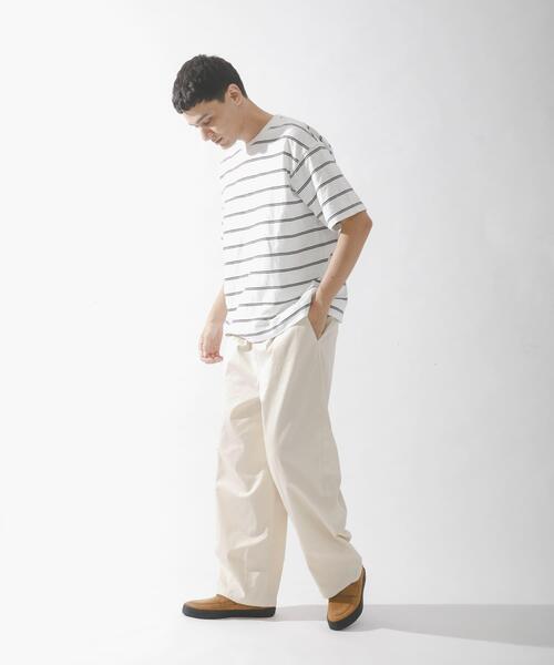 URBAN RESEARCH Sonny Label(アーバンリサーチサニーレーベル)の「スラブ天竺ボーダーショートスリーブTシャツ(Tシャツ/カットソー・メンズ・ブルー/オフホワイト/グレー系その他・MEDIUM/LARGE)」の9枚目の写真