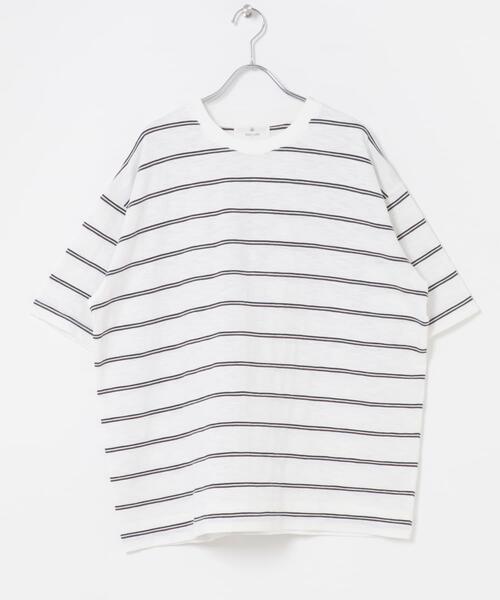 URBAN RESEARCH Sonny Label(アーバンリサーチサニーレーベル)の「スラブ天竺ボーダーショートスリーブTシャツ(Tシャツ/カットソー・メンズ・ブルー/オフホワイト/グレー系その他・MEDIUM/LARGE)」の12枚目の写真