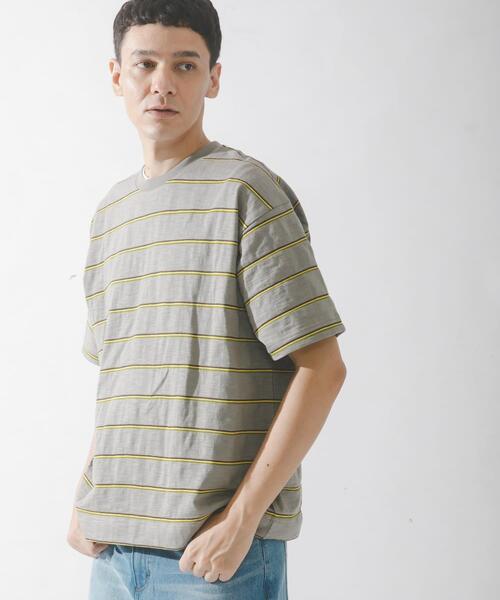 URBAN RESEARCH Sonny Label(アーバンリサーチサニーレーベル)の「スラブ天竺ボーダーショートスリーブTシャツ(Tシャツ/カットソー・メンズ・ブルー/オフホワイト/グレー系その他・MEDIUM/LARGE)」の16枚目の写真