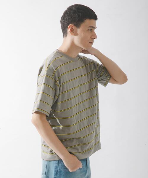 URBAN RESEARCH Sonny Label(アーバンリサーチサニーレーベル)の「スラブ天竺ボーダーショートスリーブTシャツ(Tシャツ/カットソー・メンズ・ブルー/オフホワイト/グレー系その他・MEDIUM/LARGE)」の17枚目の写真