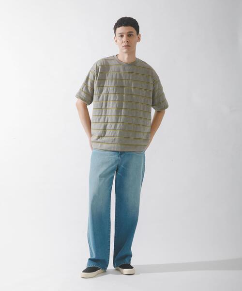 URBAN RESEARCH Sonny Label(アーバンリサーチサニーレーベル)の「スラブ天竺ボーダーショートスリーブTシャツ(Tシャツ/カットソー・メンズ・ブルー/オフホワイト/グレー系その他・MEDIUM/LARGE)」の19枚目の写真