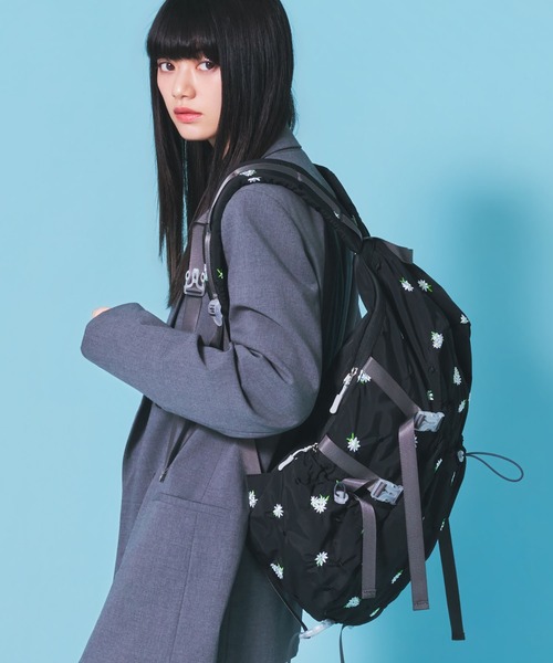 Casselini(キャセリーニ)の「Casselini(キャセリーニ)Embro backpack(バックパック/リュック・レディース・ホワイト/ブラック系その他/ブラック・FREE)」の2枚目の写真