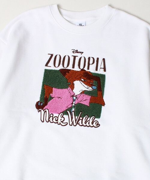 GLOSTER(グロスター)の「【ZOOTOPIA/ズートピア】ニック&ジュディ サガラ刺繍クルースウェット 裏起毛(スウェット・メンズ・ブラウン/アイボリー・L/M)」の3枚目の写真