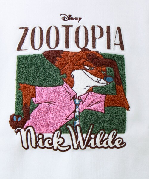 GLOSTER（グロスター）の「【ZOOTOPIA/ズートピア】ニック＆ジュディ サガラ刺繍クルースウェット 裏起毛（スウェット・メンズ・ブラウン/アイボリー・L/M）」の18枚目の写真
