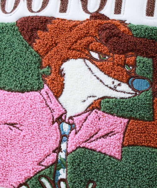 GLOSTER（グロスター）の「【ZOOTOPIA/ズートピア】ニック＆ジュディ サガラ刺繍クルースウェット 裏起毛（スウェット・メンズ・ブラウン/アイボリー・L/M）」の19枚目の写真