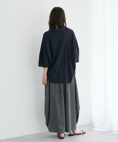 Editt by YECCA VECCA(エディットバイイェッカヴェッカ)の「袖口シアーポロカットソー(ポロシャツ・レディース・ブラウン/ネイビー/ブラック・FREE)」の20枚目の写真