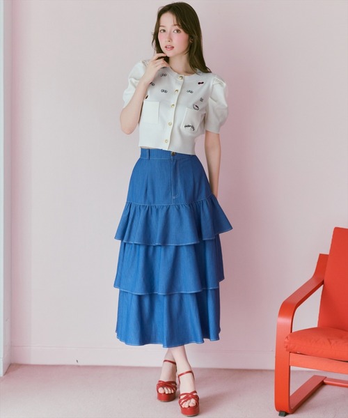 WILLSELECTION(ウィルセレクション)の「WILLSELECTION×HELLO KITTY 刺繍ニットカーディガン(カーディガン/ボレロ・レディース・オフホワイト/ネイビー/ピンク・FREE)」の19枚目の写真