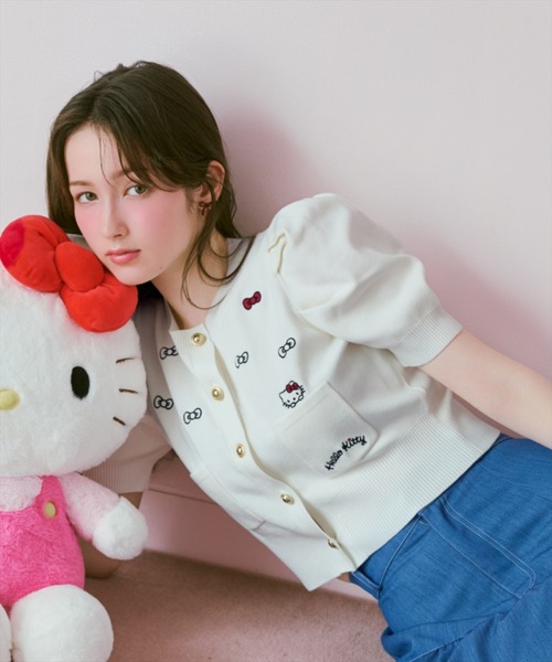 WILLSELECTION(ウィルセレクション)の「WILLSELECTION×HELLO KITTY 刺繍ニットカーディガン(カーディガン/ボレロ・レディース・オフホワイト/ネイビー/ピンク・FREE)」の11枚目の写真