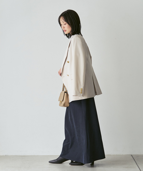 Noble（ノーブル）の「《追加・新色》【洗える】ワイドVネックフィブリルキャミワンピース（ワンピース・レディース・カーキ/ネイビー・38/36）」の13枚目の写真