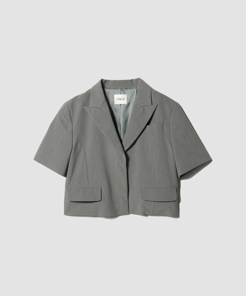 UNUS(ユナス)の「UNUS / Cropped Tailored Jacket(テーラードジャケット・レディース・ブラック/グレー・38/36)」の10枚目の写真