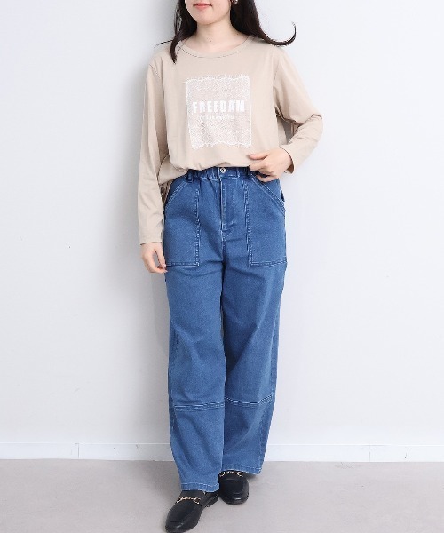 leswel(レスウェル)の「【M~5L】レースロゴロンT(Tシャツ/カットソー・レディース・カーキ/ライトグレー/チャコールグレー・M/L/LL/3L/4L/5L)」の10枚目の写真