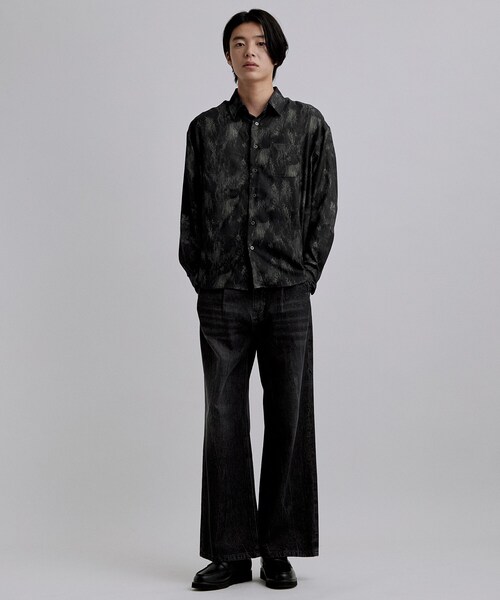 tk.TAKEO KIKUCHI（ティーケータケオキクチ）の「アブストペイント柄シャツ（シャツ/ブラウス・メンズ・ネイビー/ライトグレー/ブラック・02/03/04）」の13枚目の写真