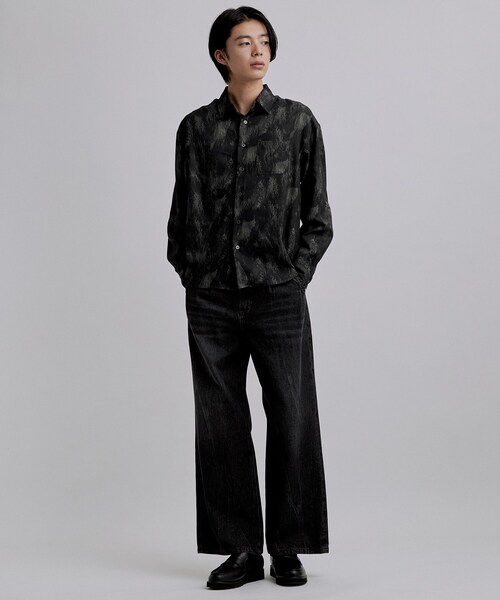 tk.TAKEO KIKUCHI（ティーケータケオキクチ）の「アブストペイント柄シャツ（シャツ/ブラウス・メンズ・ネイビー/ライトグレー/ブラック・02/03/04）」の14枚目の写真
