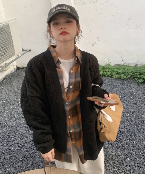 yuue' ( wear )(ユーイ)の「オーバーサイズオンブレチェック長袖シャツ(シャツ/ブラウス・レディース・グリーン系その他/オレンジ系その他・FREE)」の15枚目の写真