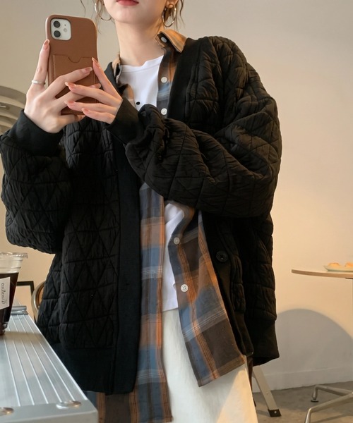 yuue' ( wear )(ユーイ)の「オーバーサイズオンブレチェック長袖シャツ(シャツ/ブラウス・レディース・グリーン系その他/オレンジ系その他・FREE)」の18枚目の写真