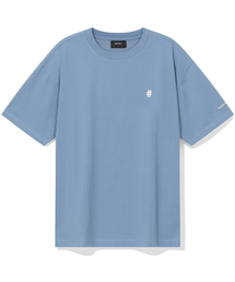 スタンダードハッシュタグオーバーサイズ半袖Tシャツ(ヴィンテージブルー)