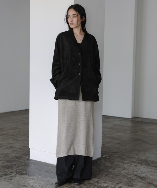 select MOCA(セレクトモカ)の「シアーニットキャミワンピース(ワンピース・レディース・ブラック/グレイッシュベージュ・MEDIUM/LARGE)」の9枚目の写真