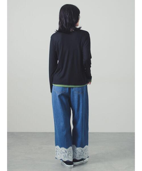 Samansa Mos2(サマンサ モスモス)の「シアー配色コンビカットソー(Tシャツ/カットソー・レディース・ブルー/グレー・F)」の9枚目の写真
