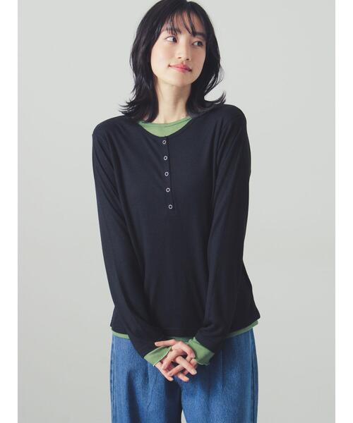 Samansa Mos2(サマンサ モスモス)の「シアー配色コンビカットソー(Tシャツ/カットソー・レディース・ブルー/グレー・F)」の11枚目の写真