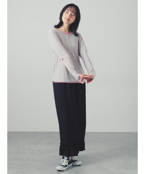 Samansa Mos2(サマンサ モスモス)の「シアー配色コンビカットソー(Tシャツ/カットソー・レディース・ブルー/グレー・F)」の17枚目の写真