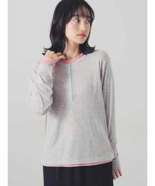 Samansa Mos2(サマンサ モスモス)の「シアー配色コンビカットソー(Tシャツ/カットソー・レディース・ブルー/グレー・F)」の19枚目の写真
