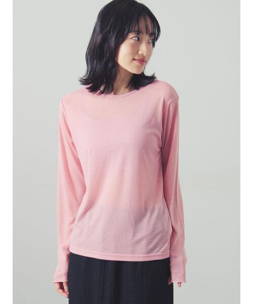 Samansa Mos2(サマンサ モスモス)の「シアー配色コンビカットソー(Tシャツ/カットソー・レディース・ブルー/グレー・F)」の4枚目の写真