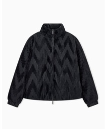 EMPORIO ARMANI | 【エンポリオ アルマーニ】シェブロン柄 プリーツベルベット ダウンジャケット(ダウンジャケット/コート)