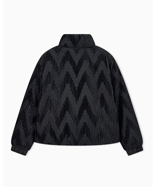 EMPORIO ARMANI(エンポリオアルマーニ)の「【エンポリオ アルマーニ】シェブロン柄 プリーツベルベット ダウンジャケット(ダウンジャケット/コート・レディース・ブラック・38)」の2枚目の写真