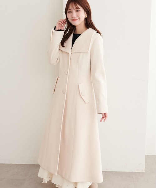 natural couture(ナチュラルクチュール)の「フィットフレア美シルコート(その他アウター・レディース・オフホワイト/モカ/グレイッシュベージュ/ブラック/チャコールグレー・MEDIUM/LARGE)」の1枚目の写真