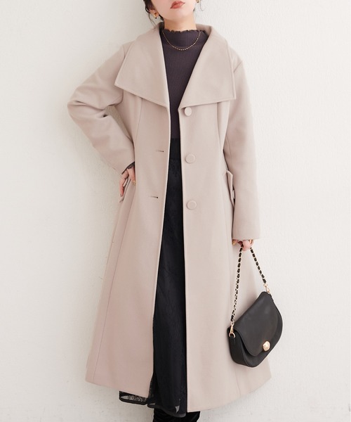 natural couture(ナチュラルクチュール)の「フィットフレア美シルコート(その他アウター・レディース・オフホワイト/モカ/グレイッシュベージュ/ブラック/チャコールグレー・MEDIUM/LARGE)」の5枚目の写真