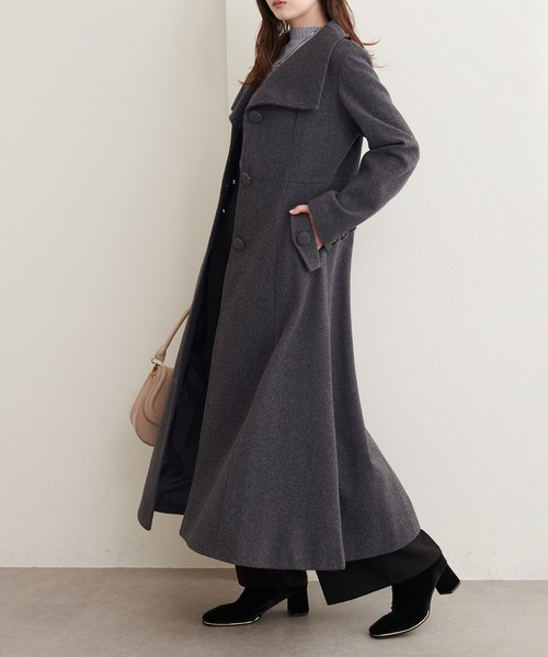 natural couture(ナチュラルクチュール)の「フィットフレア美シルコート(その他アウター・レディース・オフホワイト/モカ/グレイッシュベージュ/ブラック/チャコールグレー・MEDIUM/LARGE)」の3枚目の写真