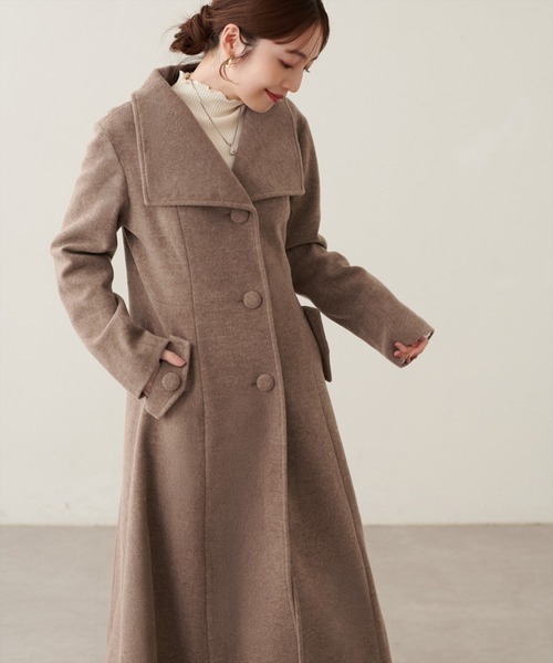 natural couture(ナチュラルクチュール)の「フィットフレア美シルコート(その他アウター・レディース・オフホワイト/モカ/グレイッシュベージュ/ブラック/チャコールグレー・MEDIUM/LARGE)」の4枚目の写真