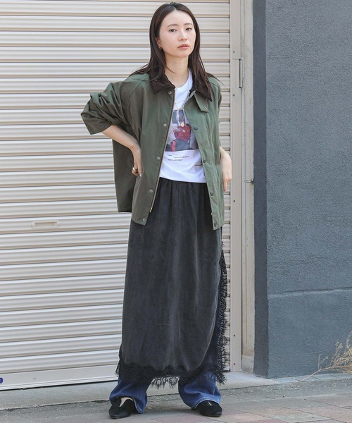 Gready Brilliant(グレディブリリアン)の「サテンレース2WAYスカート(スカート・レディース・キャメル/ブラック・38)」の14枚目の写真