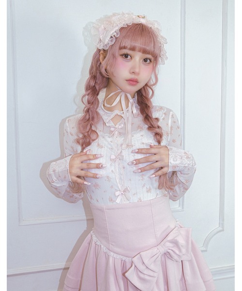 Fiorforte(フィオルフォルテ)の「sheer ribbon tops(その他トップス・レディース・ベビーピンク/マルチ・FREE)」の1枚目の写真