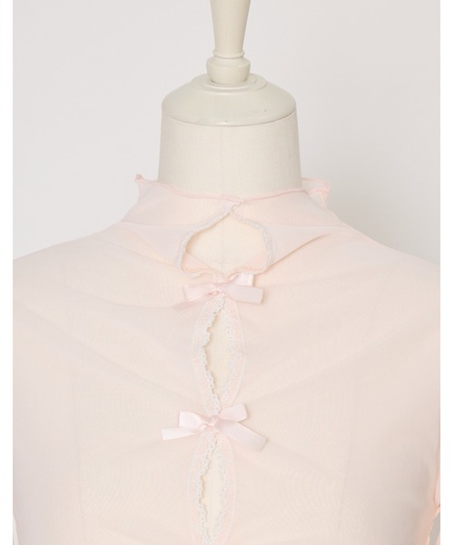 Fiorforte(フィオルフォルテ)の「sheer ribbon tops(その他トップス・レディース・ベビーピンク/マルチ・FREE)」の3枚目の写真