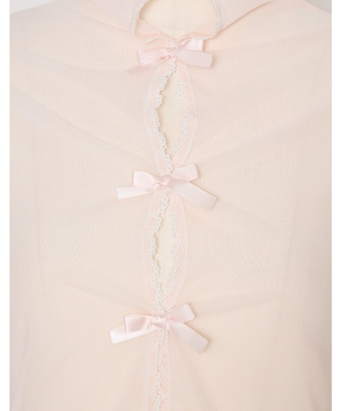 Fiorforte(フィオルフォルテ)の「sheer ribbon tops(その他トップス・レディース・ベビーピンク/マルチ・FREE)」の4枚目の写真