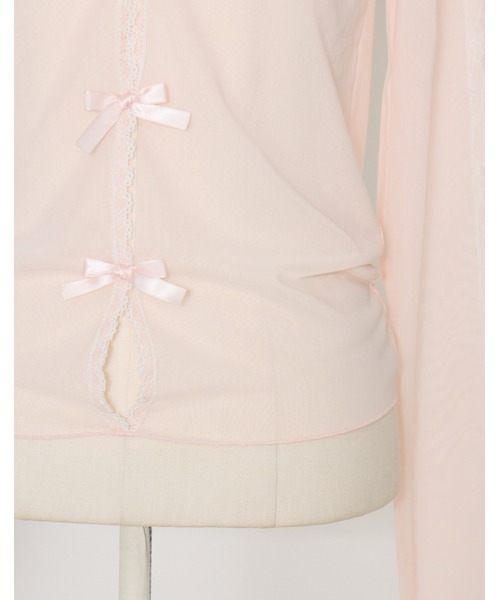 Fiorforte(フィオルフォルテ)の「sheer ribbon tops(その他トップス・レディース・ベビーピンク/マルチ・FREE)」の5枚目の写真