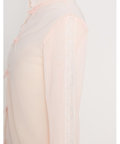 Fiorforte(フィオルフォルテ)の「sheer ribbon tops(その他トップス・レディース・ベビーピンク/マルチ・FREE)」の7枚目の写真
